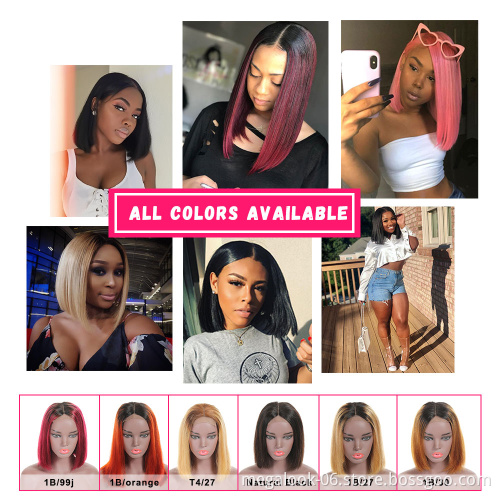 Wholesale Pre Plucked Custom Style Short 13X6 Lace Front Water Curly Wave Frontal Bob Wig